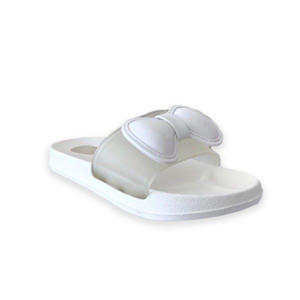 Defa 1135 Fiyonklu Beyaz Kadın Havuz/Deniz Terlik