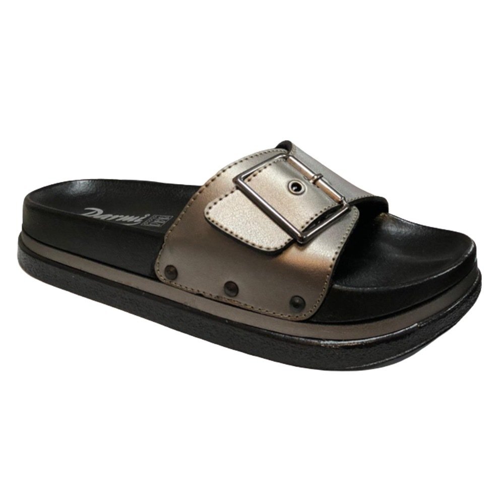 Siyah Günlük  Kadın Tokalı Ayarlanabilir Comfort Terlik