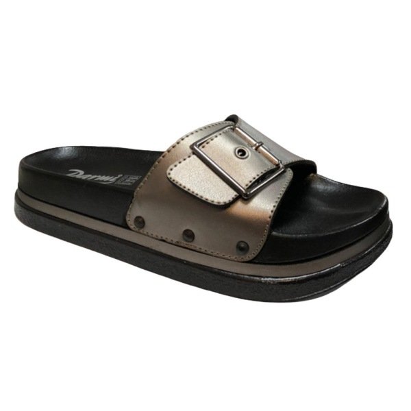 Siyah Günlük  Kadın Tokalı Ayarlanabilir Comfort Terlik