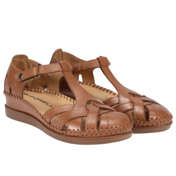 Forelli 22526 Larni-G Taba Kadın Comfort Deri Sandalet