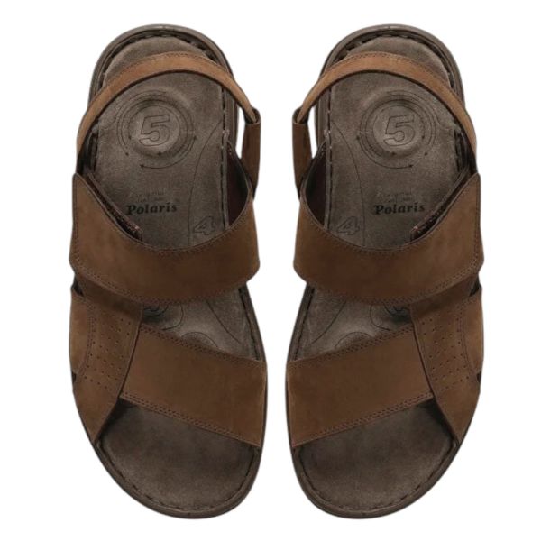 Polaris 106894N 5FX Kahve Erkek Comfort Deri Sandalet