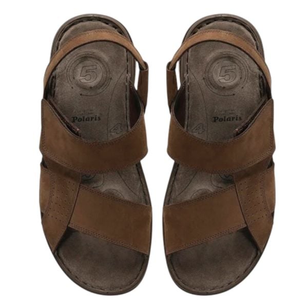 Polaris 106894N 5FX Kahve Erkek Comfort Deri Sandalet