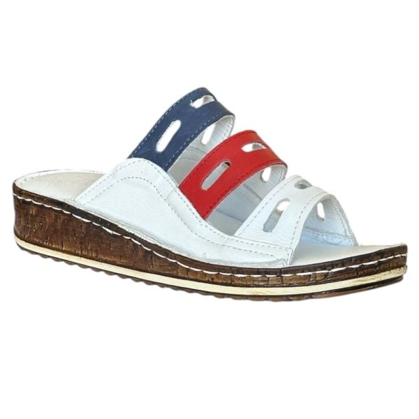 Cex 25Y NBL05 Beyaz Kadın Hakiki Deri Günlük Terlik