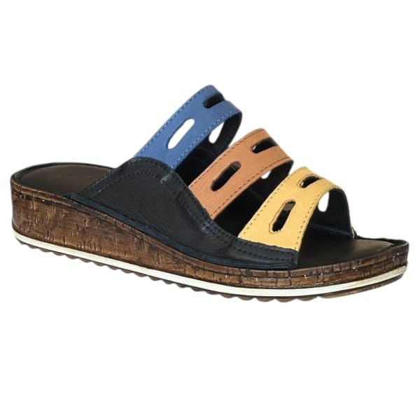 Cex 25Y NBL05 Siyah Kadın Hakiki Deri Günlük Terlik