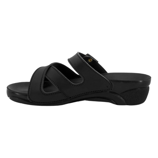 Ceyo Venedik-2 Siyah Kadın Anatomik Terlik