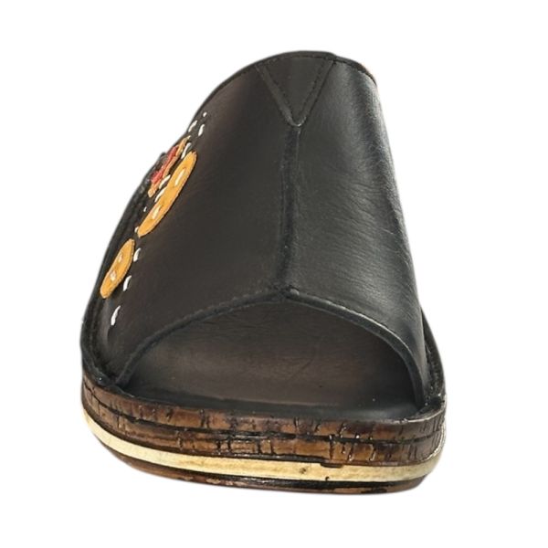 Cex 25Y NBL06 Siyah Kadın Hakiki Deri Günlük Terlik