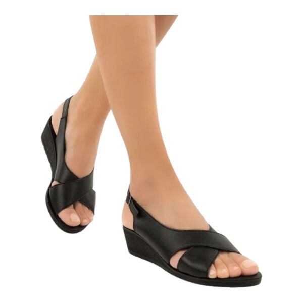 Muya 31028 Vienza Siyah Kadın Anatomik Sandalet
