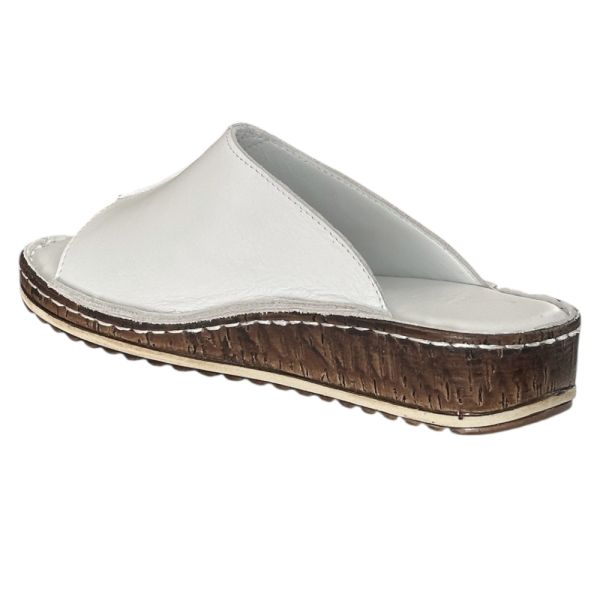 Cex 25Y NBL06 Beyaz Kadın Hakiki Deri Günlük Terlik