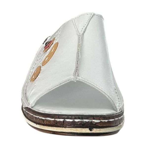 Cex 25Y NBL06 Beyaz Kadın Hakiki Deri Günlük Terlik