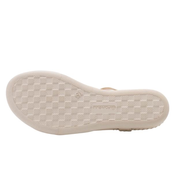 Forelli 22309 Lupin-G Bej Kadın Comfort Deri Sandalet