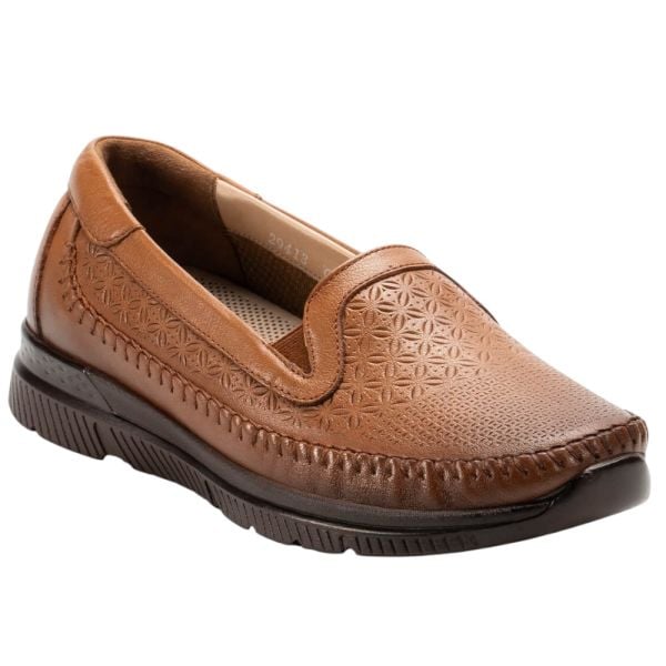 Forelli 29413 Eterna-G Açık Taba Kadın Comfort Deri Ayakkabı