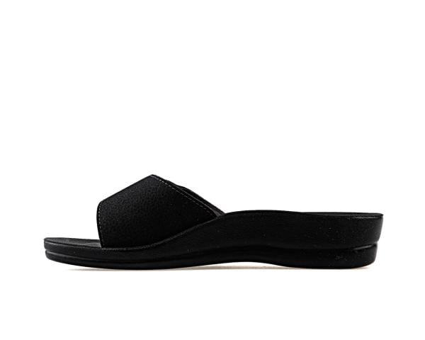 Ceyo Minerva Cırtlı Siyah Kadın Anatomik Terlik