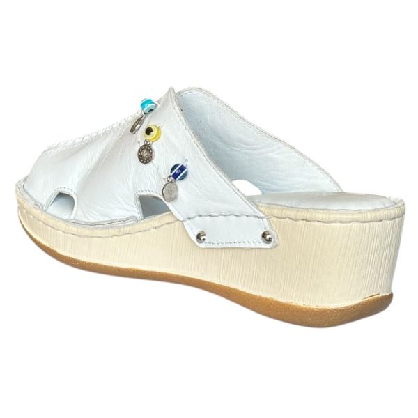 Cex 25Y NBL07 Beyaz Kadın Hakiki Deri Günlük Terlik