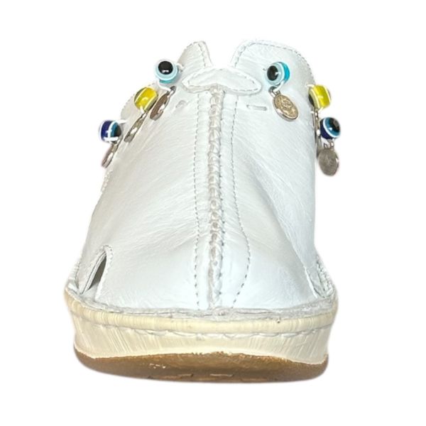 Cex 25Y NBL07 Beyaz Kadın Hakiki Deri Günlük Terlik