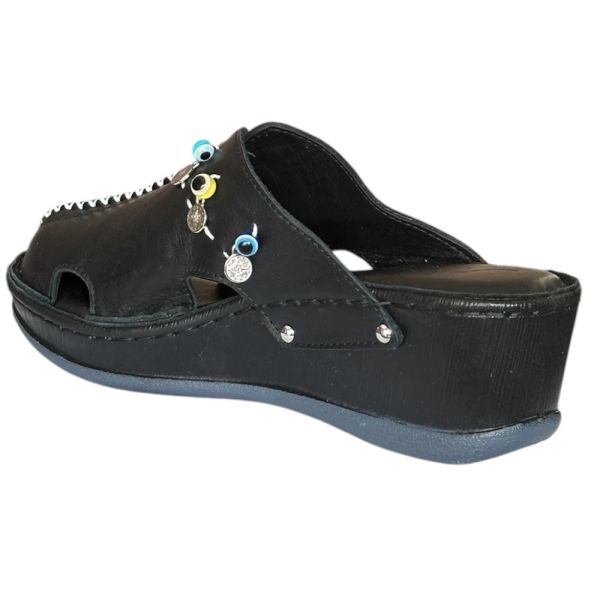 Cex 25Y NBL07 Siyah Kadın Hakiki Deri Günlük Terlik