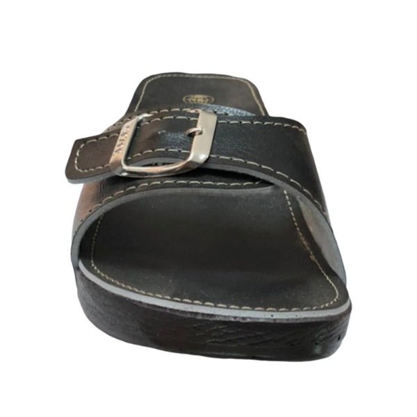 Gezer 8658 Siyah Kadın Tokalı Anatomik Günlük Terlik