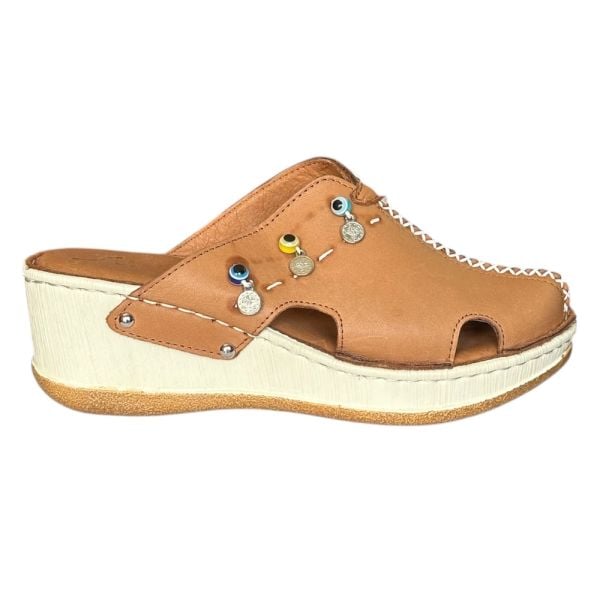 Cex 25Y NBL07 Taba Kadın Hakiki Deri Günlük Terlik