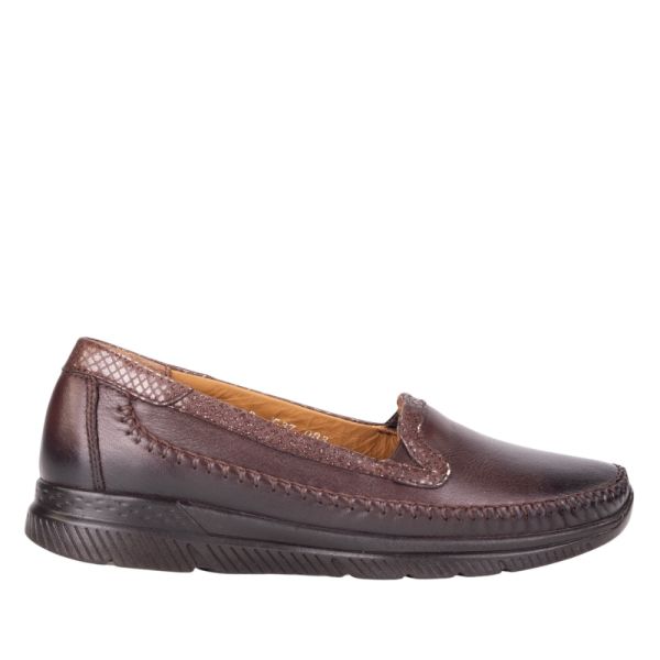 Forelli 29423 Laden-G Kahve Kadın Comfort Deri Ayakkabı