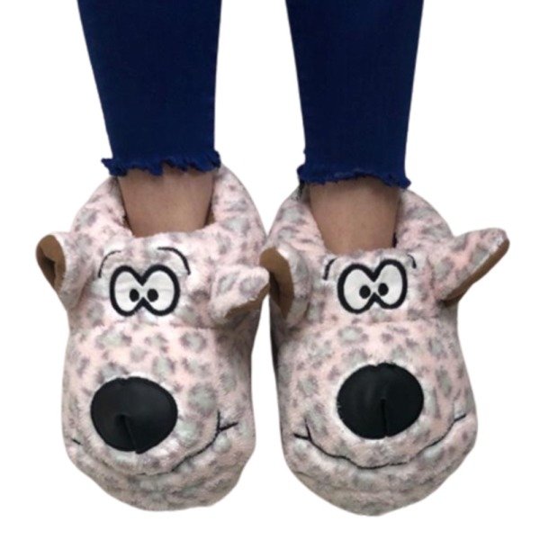 Cex Benekli Kadın Hayvan Figürlü Köpekli Panduf