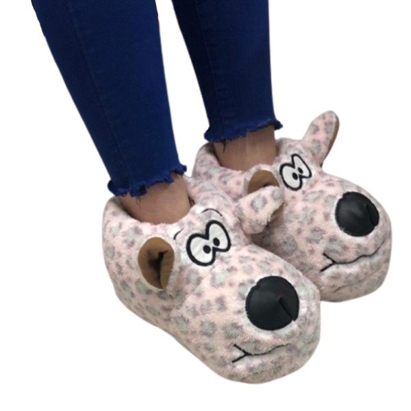 Cex Benekli Kadın Hayvan Figürlü Köpekli Panduf