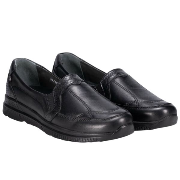 Forelli 29415-G Dilmen Siyah Kadın Comfort Deri Ayakkabı