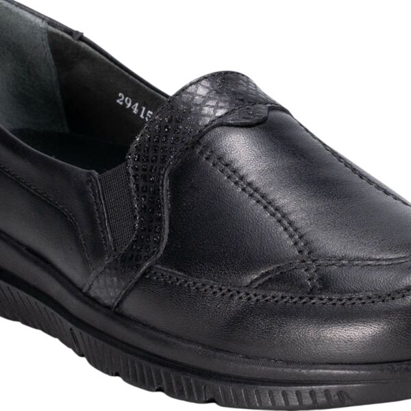 Forelli 29415-G Dilmen Siyah Kadın Comfort Deri Ayakkabı