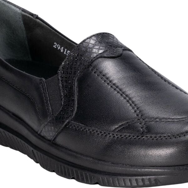 Forelli 29415-G Dilmen Siyah Kadın Comfort Deri Ayakkabı