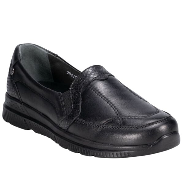 Forelli 29415-G Dilmen Siyah Kadın Comfort Deri Ayakkabı