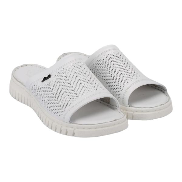 Forelli 38505 Sofia-G Beyaz Kadın Comfort Deri Terlik