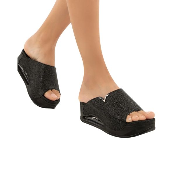 Muya 31212 Aero Baskılı Siyah Kadın Air Taban Terlik