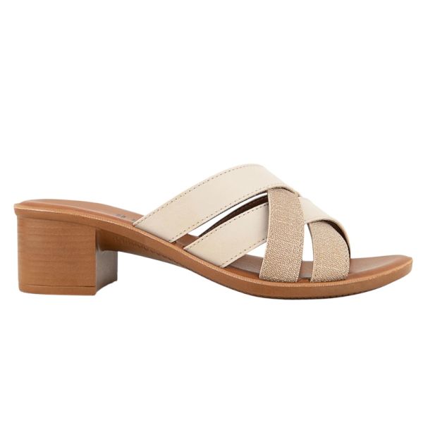 Muya 33000 Anagram Krem/Altın Kadın Topuklu Terlik