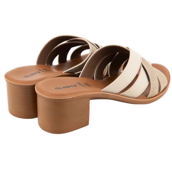 Muya 33000 Anagram Krem/Altın Kadın Topuklu Terlik