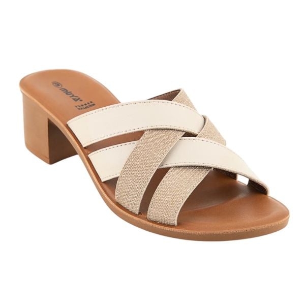 Muya 33000 Anagram Krem/Altın Kadın Topuklu Terlik