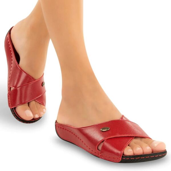 Muya 31124 Cyrus Kırmızı Kadın Anatomik Topuk Dikeni Terlik