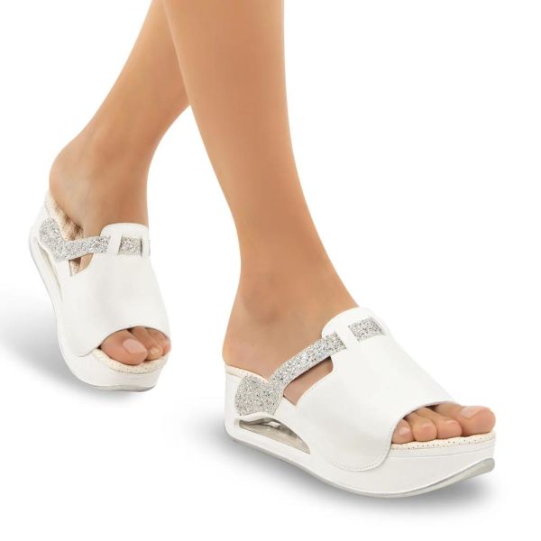 Muya 31214 Libra Beyaz Kadın Air Taban Terlik