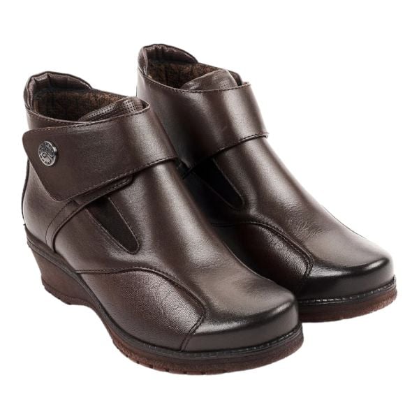 Forelli 25651-K Vionic Kahve Kadın Comfort Deri Hallux Bot