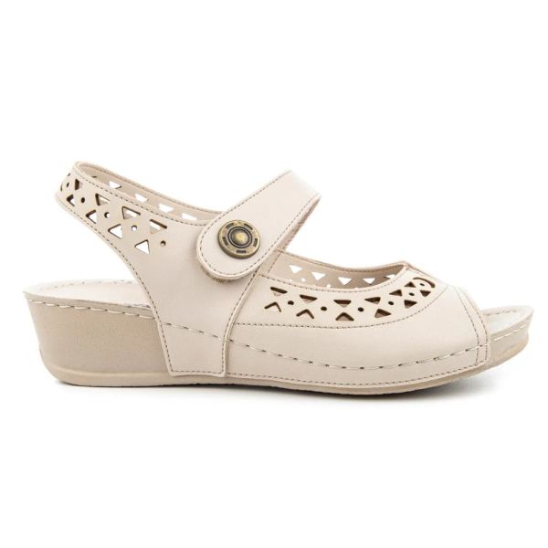Muya 31130 Terra Full Krem Kadın Anatomik Sandalet