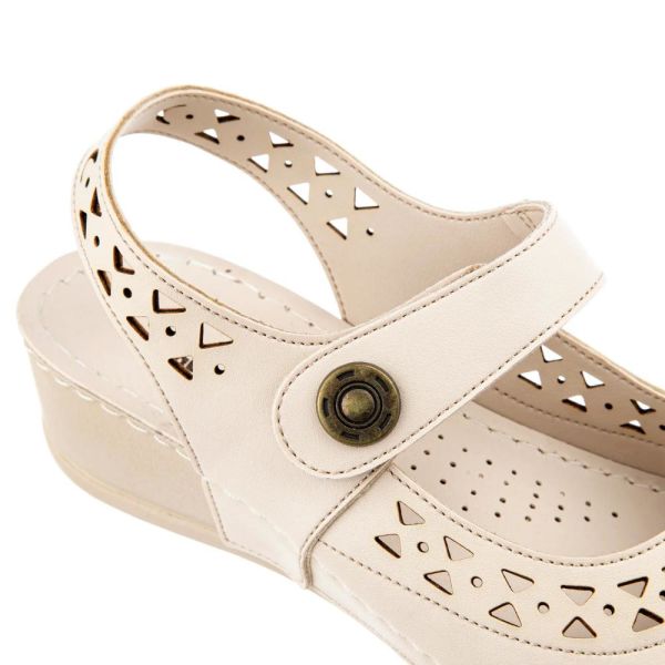 Muya 31130 Terra Full Krem Kadın Anatomik Sandalet