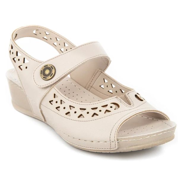 Muya 31130 Terra Full Krem Kadın Anatomik Sandalet