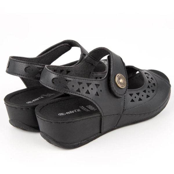 Muya 31130 Terra Siyah Kadın Anatomik Sandalet