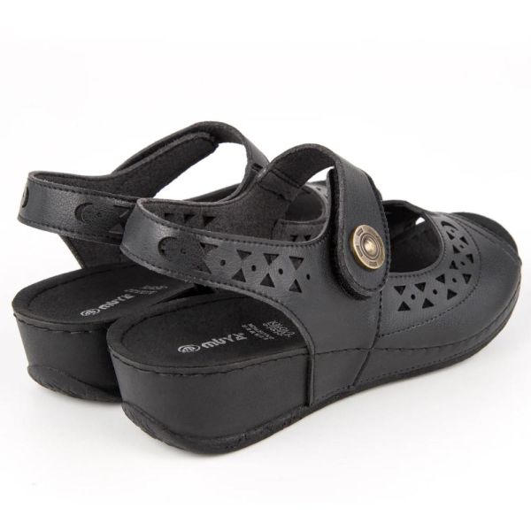 Muya 31130 Terra Siyah Kadın Anatomik Sandalet