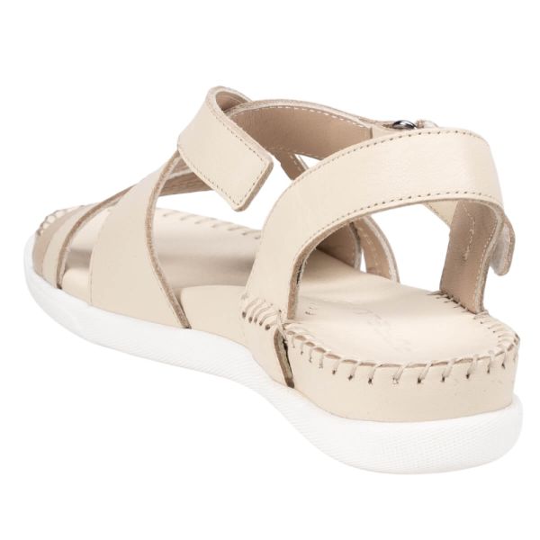 Forelli 22301-G İlya Bej Kadın Comfort Deri Sandalet