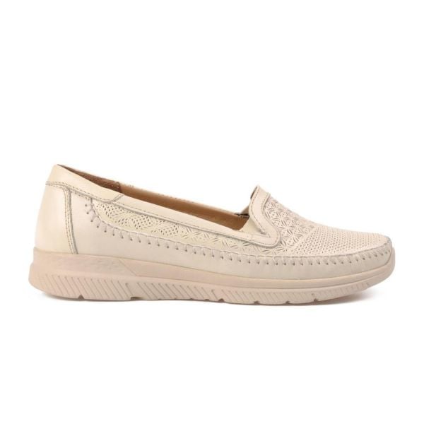 Forelli 29413 Eterna-G Bej Kadın Comfort Deri Ayakkabı