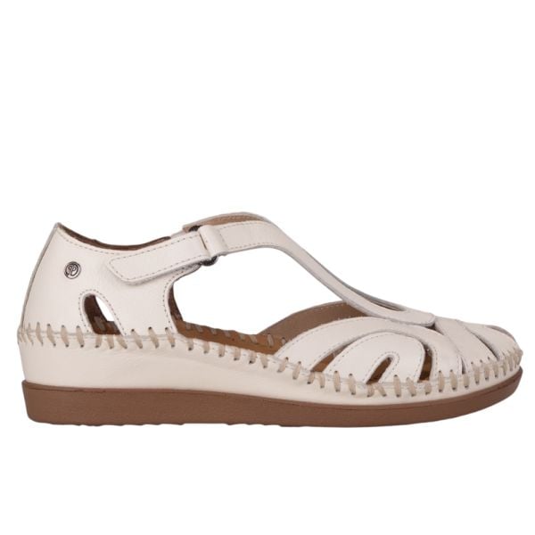 Forelli 22521 Sally-G Bej Kadın Comfort Deri Sandalet