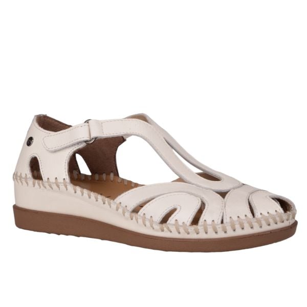 Forelli 22521 Sally-G Bej Kadın Comfort Deri Sandalet