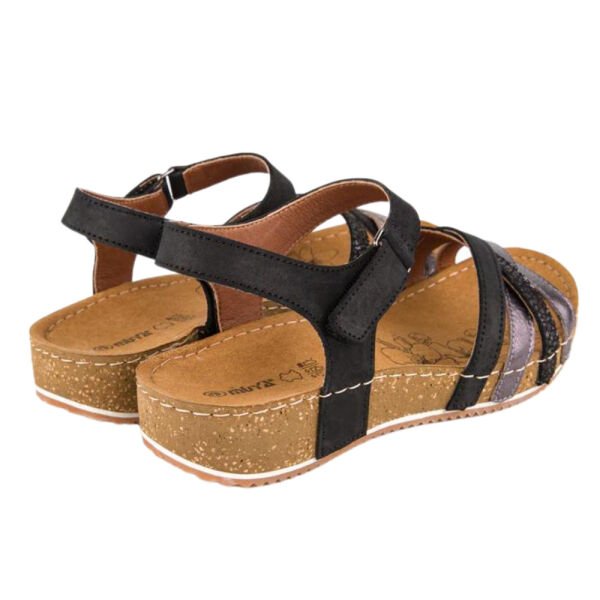 Muya 31258 Niha Siyah Deri Kadın Anatomik Sandalet