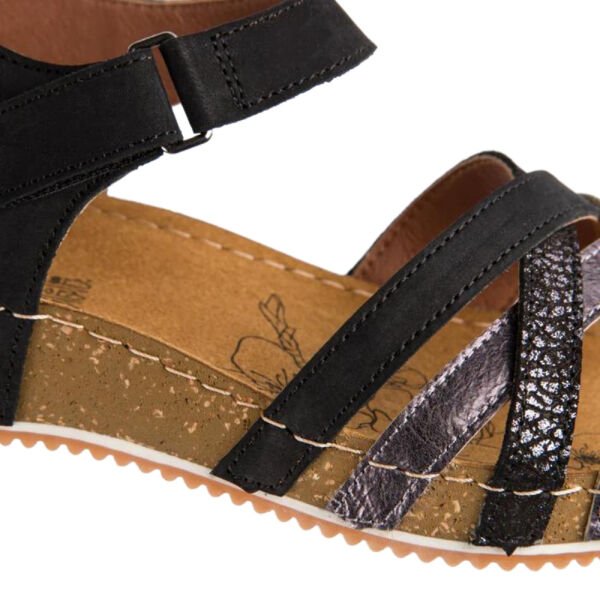 Muya 31258 Niha Siyah Deri Kadın Anatomik Sandalet