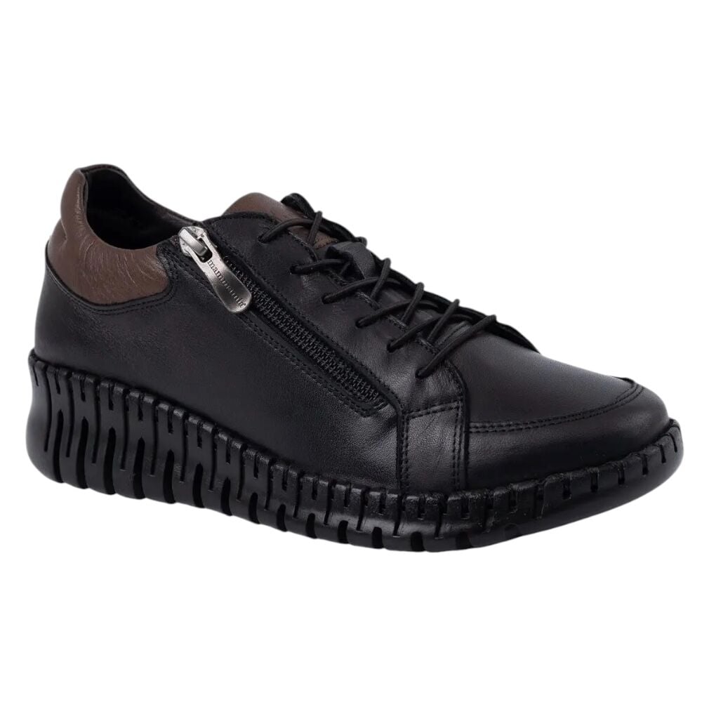 Mammamia D26YA-7755-B Siyah Kadın Comfort Deri Ayakkabı