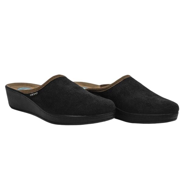 Ceyo 9932 Siyah Kadın Anatomik Jel Taban Ev İçi Terlik
