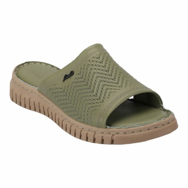 Forelli 38505 Sofia-G Avokado Kadın Comfort Deri Terlik